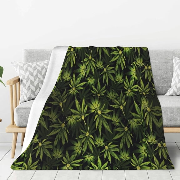 Sea of Green Throw Blankets 80"x60" Lightweight Flannel Fleece Cozy Soft Blanket Home Decor for Couch Bed Sofa Bedroom Living Room Travel Birthday Christmas All Season