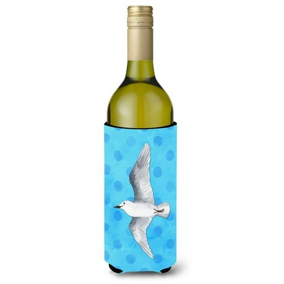 Sea Gull Blue Polkadot Wine Bottle Beverge Insulator Hugger - Blue