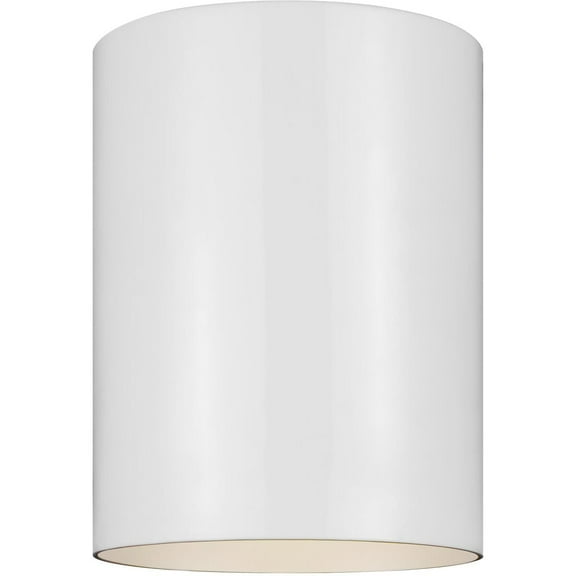 Sea Gull Cylinders Outdoor Ceiling Light in White