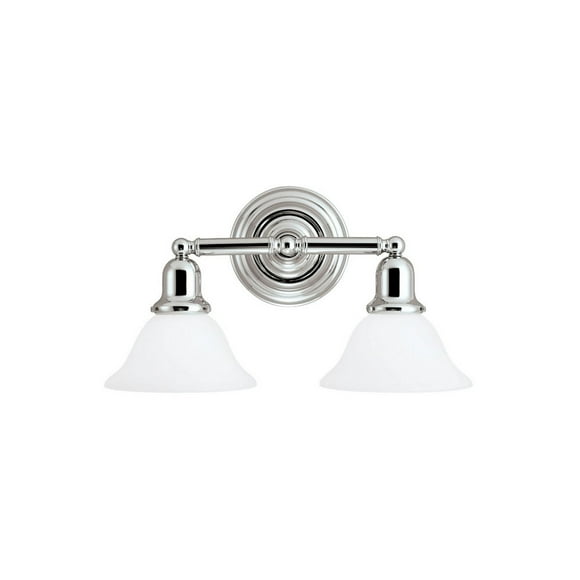 Sea Gull Lighting 44061EN3-05 Sussex - Two Light Bath Vanity Transitional Chrome Finish with Satin White Glass
