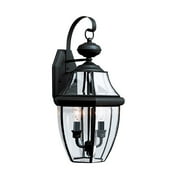 Sea Gull Lighting 8039EN-12 Two Light Outdoor Wall Fixture Black LED Polished Brass