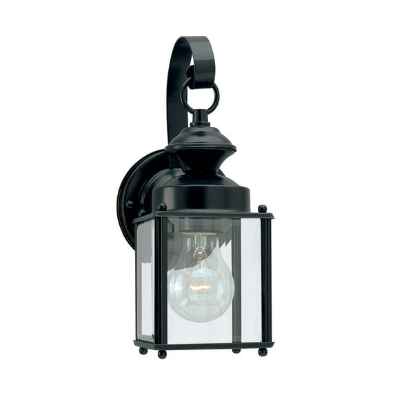 Sea Gull Lighting 8456 Flat Glass & Brass Lantern 1 Light Outdoor Lantern Wall S
