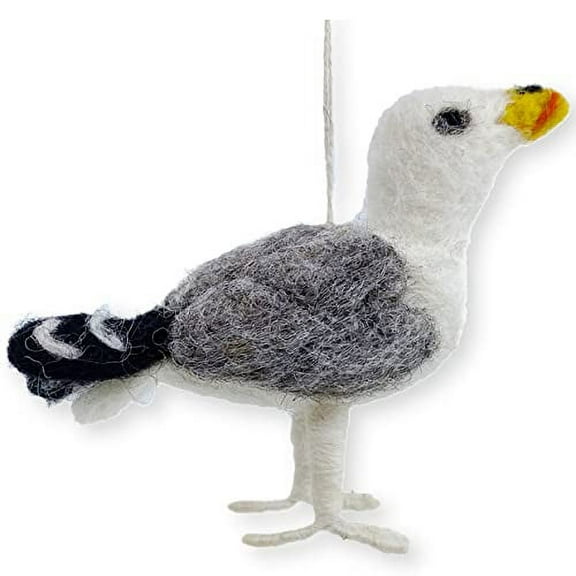 Sea Gull Wool Ornament for Holiday Christmas Tree