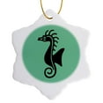 thumbnail image 1 of 3drose, Sea Horse, 3 inch Snowflake Porcelain Ornament, 1 of 7