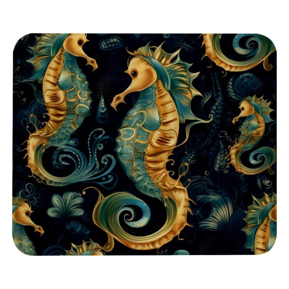 Sea Horse Gaming Mousepad Mouse Mat Desk Mat - Square, 8.3x9.8 Inch, Non-Slip Rubber Bottom, Printed, Suitable for Office and Gaming
