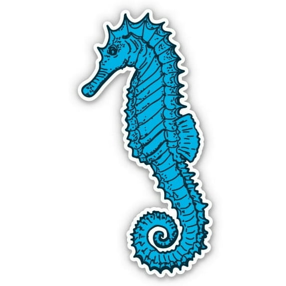 Sea Horse Pretty Blue - 12" Vinyl Sticker Waterproof Decal