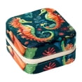 thumbnail image 1 of Sea Horse Travel Portable Square Display Case Decorative Box Jewelry Stand Earring Holder for Girls and Women: Stores Rings, Earrings, Necklaces, Bracelets, and More, 1 of 6