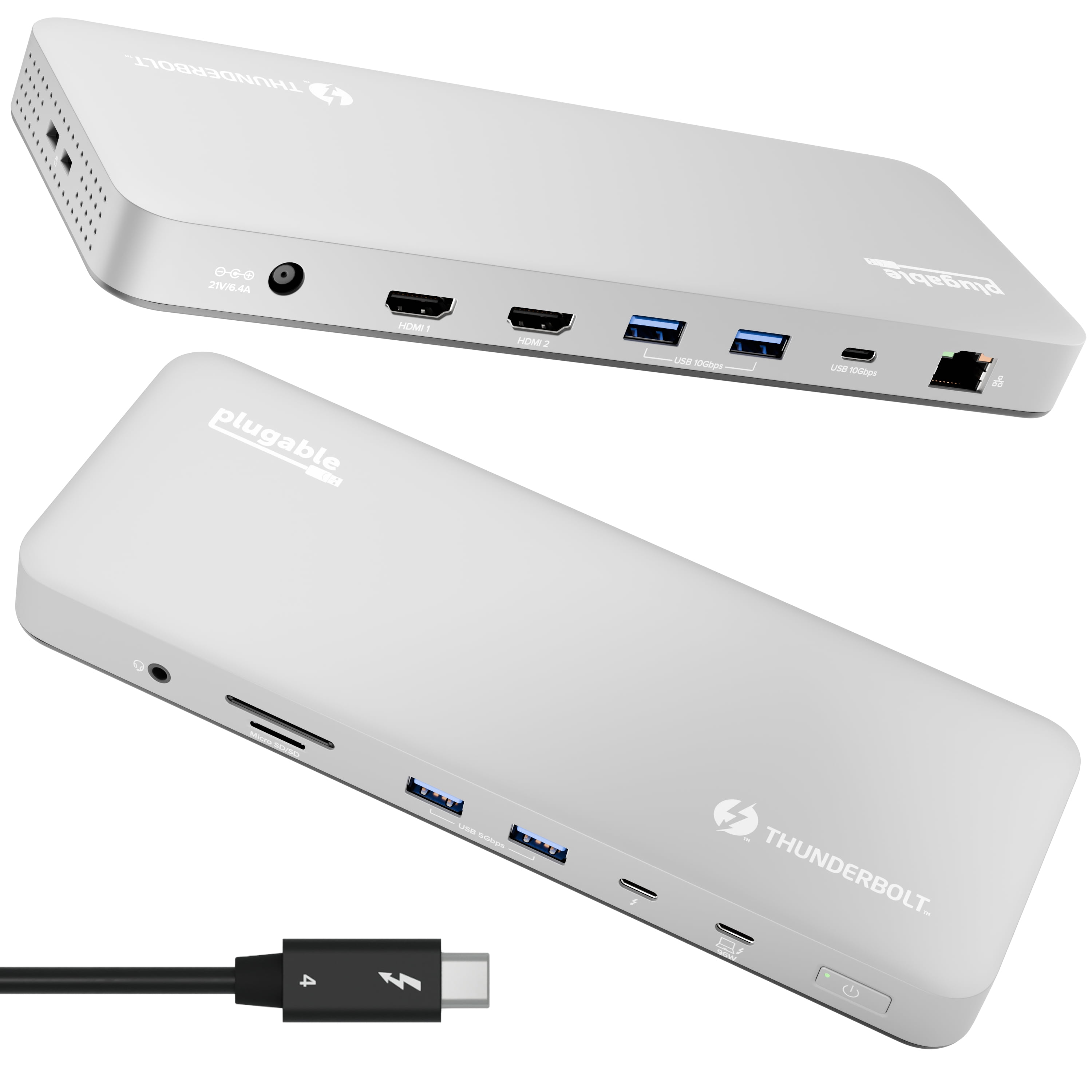 Plugable Thunderbolt 4 and USB4 Dual HDMI Display Docking Station