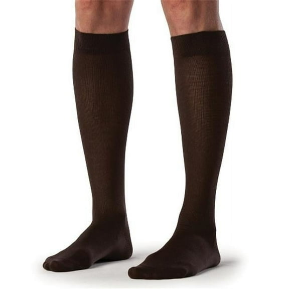 Sea Island Cotton  15-20mmHg Mens Closed Toe, Calf Socks - Black, Size B