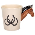 thumbnail image 1 of Sea Island Magnificent Horse Lucky Horseshoes 8 Ounce Ceramic Stoneware Hand-Painted Wild Animal 3-Dimensional Coffee Mug, 1 of 4