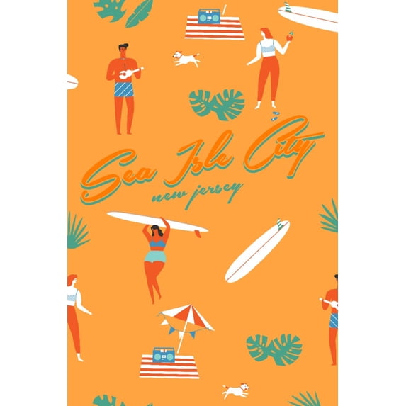 Sea Isle City, New Jersey, Beach Pattern (16x24 Giclee Gallery Art Print, Vivid Textured Wall Decor)