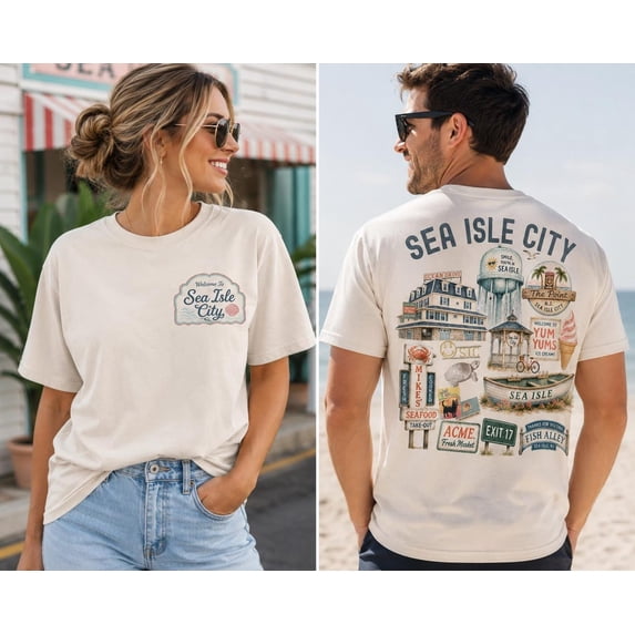 Sea Isle City Vintage Graphic T-Shirt, Coastal Beach Tee