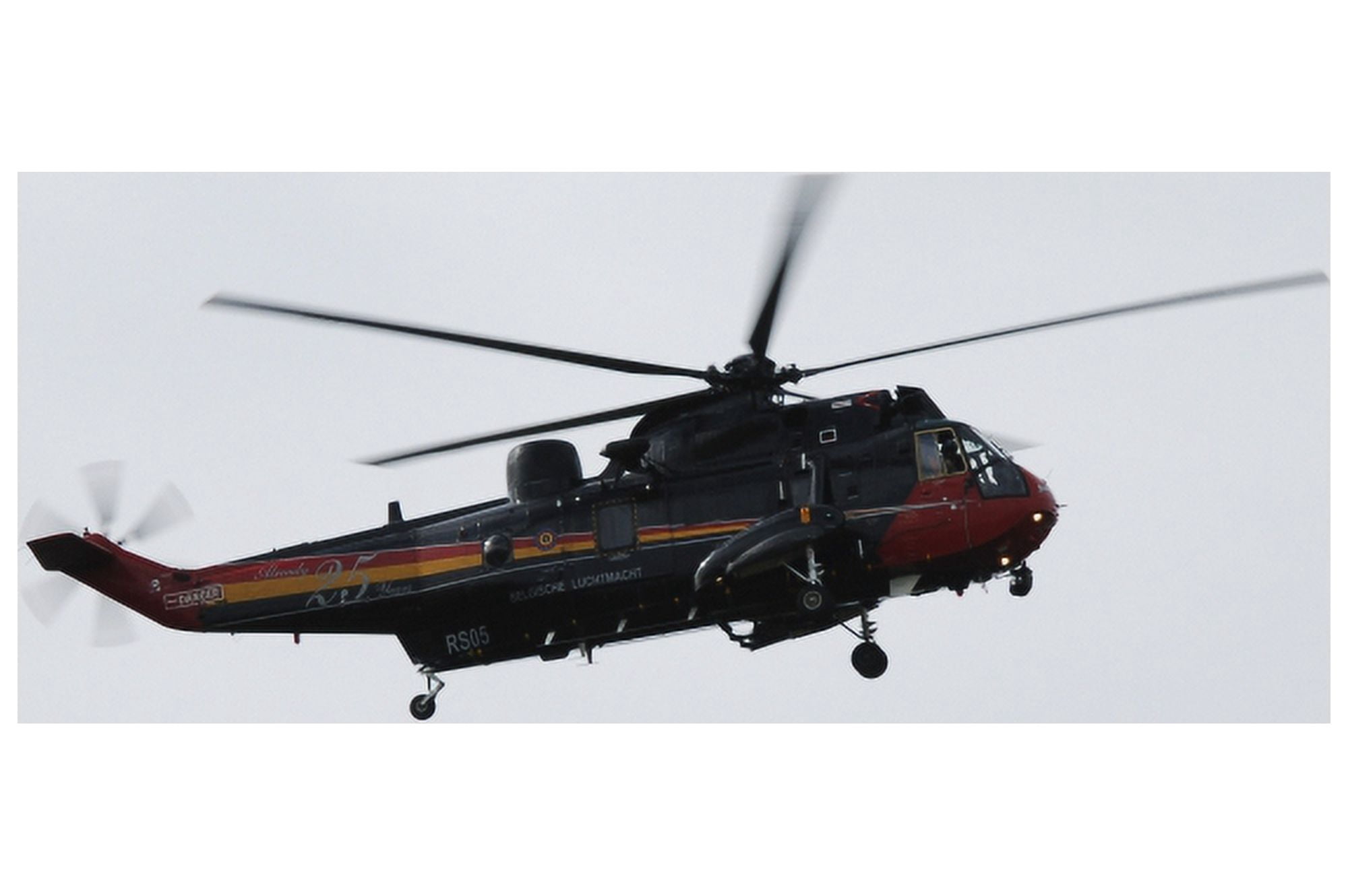 Sea King helicopter of the Belgian Army in flight Canvas Art - Luc De JaegerStocktrek Images (17 x 12)