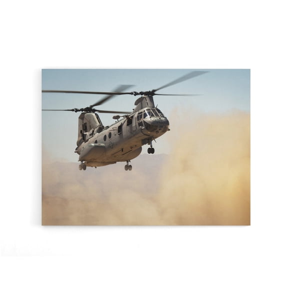 Sea Knight Helicopter CH 46E US Marine Corps Canvas Wall Art Print 12X16"
