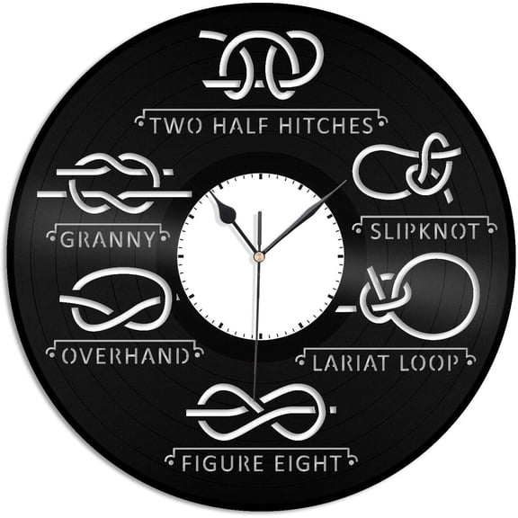 Sea Knots Sailing 3D Wall Clock Vinyl Wall Clock,Vinyl Record Clock Wall Art Unique Room Decorations Handmade Gift