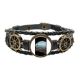 thumbnail image 1 of Sea Level Art Deco Fashion Leather Braided Ocean Bracelet Wristband, 1 of 4