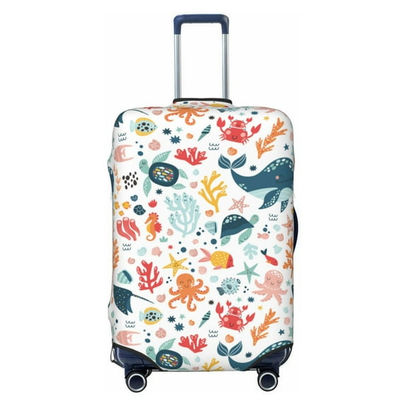 Sea Life 1 Luggage Cover Anti Scratch, Elastic Suitcase Protector Suitcase Covers for Luggage Fits 18-32 Inch Luggage