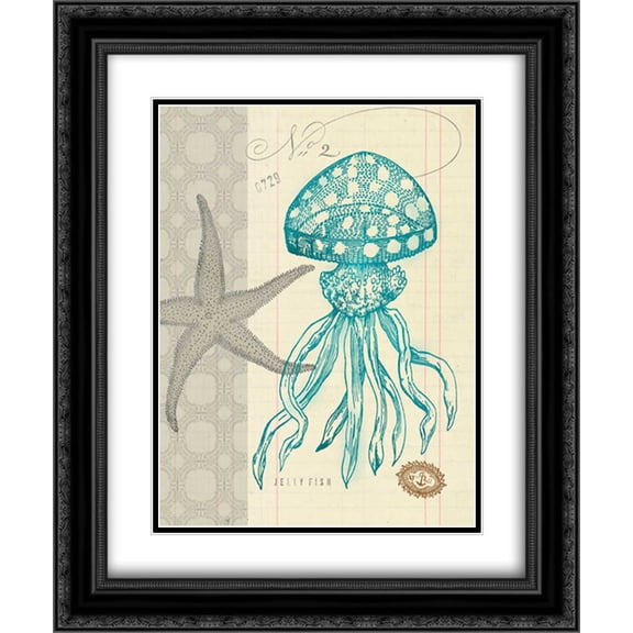 Sea Life 3 2x Matted 20x24 Black Ornate Framed Art Print by Z Studio