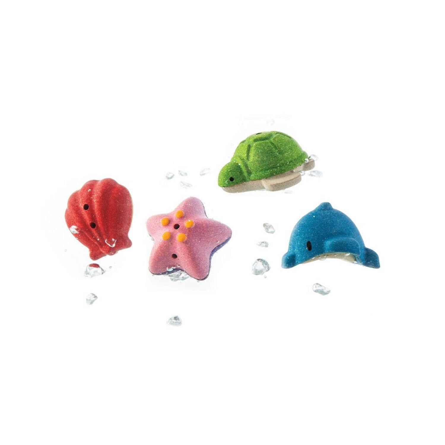 PlanToys® Sea Life Bath Set Wooden Montessori Tactile and Imaginative Water Play Toy | Fine Motor, Sensory Exploration and Cause and Effect Learning | Eco Friendly Ocean Bath Activity