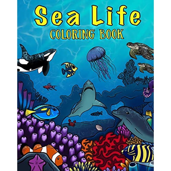 Pre-Owned Sea Life Coloring Book: A Coloring Book For Kids Ages 4-8 Features Amazing Ocean Animals To Color In & Draw, Activity Book For Young Boys & Girls Paperback - USED