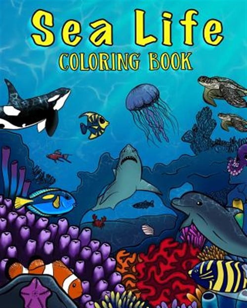 Pre-Owned Sea Life Coloring Book: A Coloring Book For Kids Ages 4-8 ...