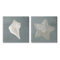 thumbnail image 1 of Sea Life Conch Starfish Nautical Animals & Insects Graphic Art Gallery Wrapped Canvas Print Wall Art, Set of 2, 1 of 7