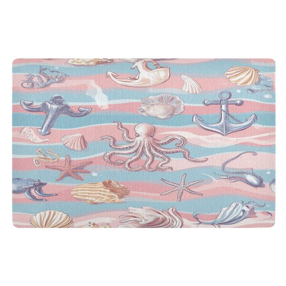 Sea Life Elements Doormat 32x20 inch Non Slip Doormat Absorbent Welcome Mat Indoor Doormat for Bedroom Living Room