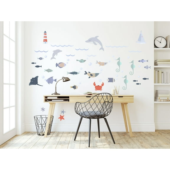 Sea Life Fabric Wall Art Decals for Children's Rooms