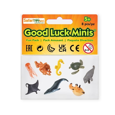 Safari Ltd Sea Life Pack - Mini Figures of Marine Life - Educational Toy Set for Boys, Girls, and Kids Ages 5+