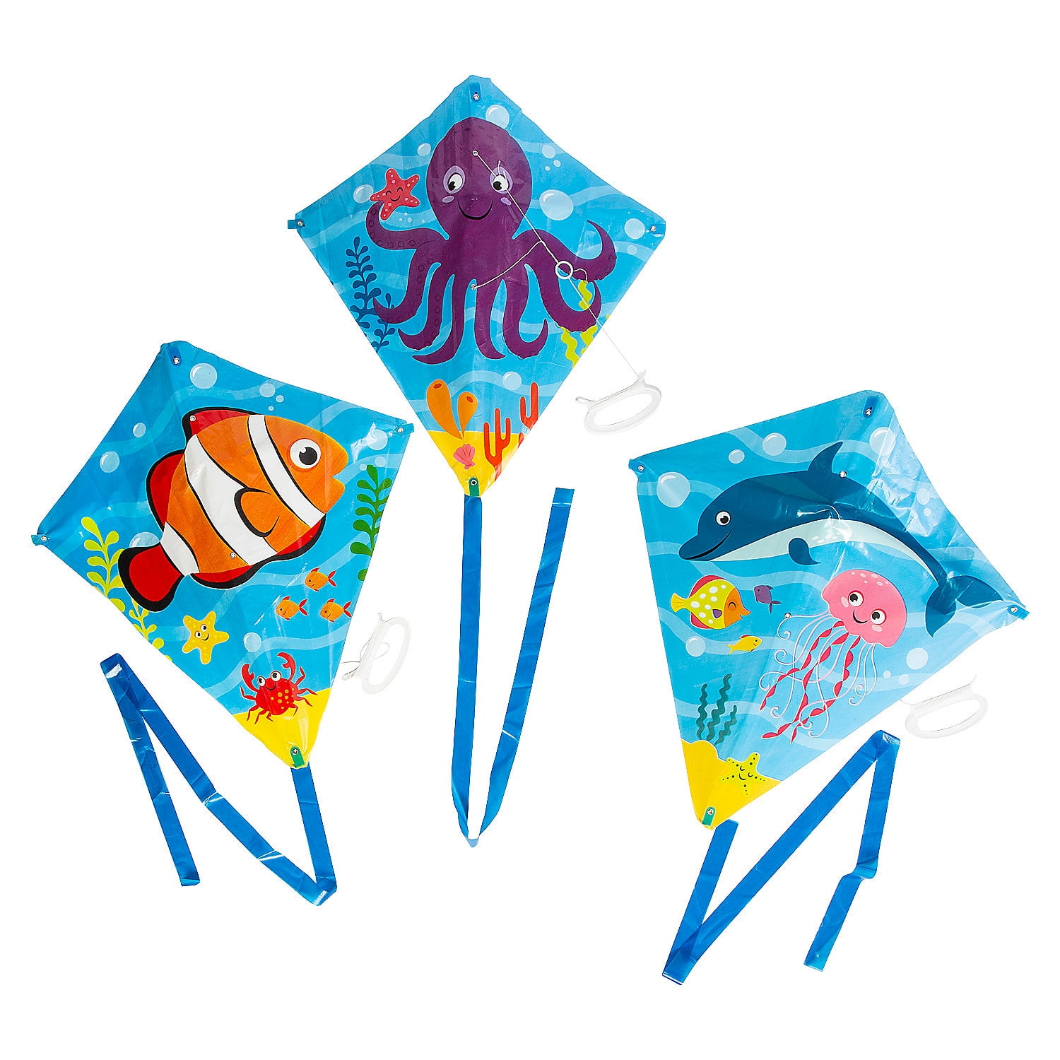 Sea Life Kites with Tail, Toys, Birthday, Party Favors, 12 Pieces