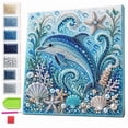 thumbnail image 1 of Sea Life Pearl Art DIY Kit with Frame, Dolphin Complete 3D Pearl Painting Craft Set, Beginner Friendly Ocean Wall Decor, 1 of 7