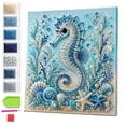 thumbnail image 1 of Sea Life Pearl Art DIY Kit with Frame, Seahorse 3D Pearl Mosaic Complete Craft Set for Adults and Beginners, Ocean Lover Gift, 1 of 7