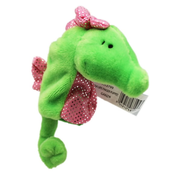 Sea Life Plush Finger Puppet: Green Seahorse - By Ganz