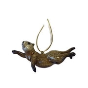 Sea Life SWIMMING SEA OTTER Christmas Ornament 4.75" Long, by Unison Gifts