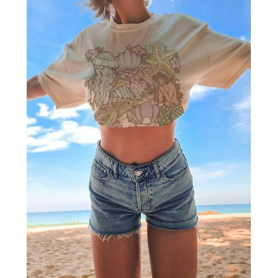 Sea Life TShirt, Coconut Girl Aesthetic, Cute Boho Beach Y2K Tee, Ocean Lover Mermaid Shirt, Trendy Summer T-Shirt