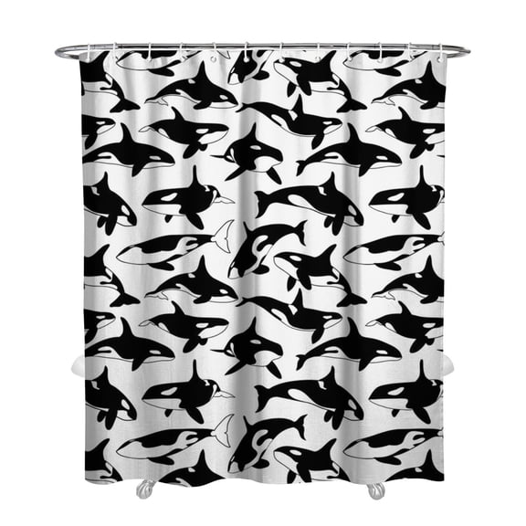 Sea Life Theme Shower Curtain - Ocean Inspired Tropical Predators, Waterproof Washable Fabric Bathroom Decor for Adventurous Style,72x84in