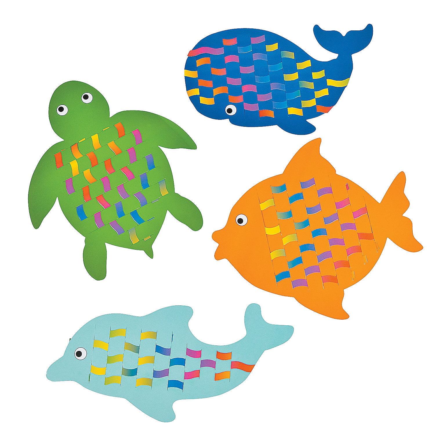SEA LIFE WEAVING MATS- 12 PC - Craft Kits - 12 Pieces