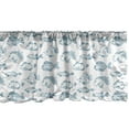 thumbnail image 1 of Ambesonne Sea Life Valance Pack of 2, Outline Design Fish Design, 42"X18", Dark Sky Blue White, 1 of 3