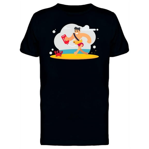 Sea Lifeguard Doodle T-Shirt Men -Image by Shutterstock, Male Medium