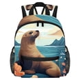 thumbnail image 1 of Sea Lion Airport Backpack Preppy Cute Mini Shoulder School Backpack Lightweight with Adjustable Shoulder Strap Large Capacity Printed Design, 1 of 6