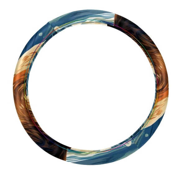 Sea Lion Car Wheel Cover, 14.5 Inch Printing PVC Leather Auto Accessories Steering Wheel Cover