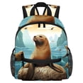 thumbnail image 1 of Sea Lion Cute Printed Backpack with Adjustable Shoulder Strap, Large Capacity, Lightweight, 1 of 6