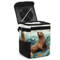 thumbnail image 1 of Sea Lion Foldable Car Garbage Can with Lid, Leak-Proof Mini Trash Can, Hanging Storage Bag for Car, 1 of 6