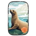 thumbnail image 1 of Sea Lion Furry Printed Armrest Cover Mat Car Armrest Accessory Soft Comfortable 12.5x8.2 Inch, 1 of 6