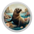 thumbnail image 1 of Sea Lion Glow-in-the-Dark Fluorescent Drawer Pulls with Screws - Round 4-Pack, Suitable for Cabinets, Wardrobes, Dressers - Cabinet Knobs, Drawer Knobs, and Drawer Pulls, 1 of 6