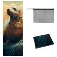 thumbnail image 1 of Sea Lion Gym Towel with Storage Bag, 72.8"x26.8", Suitable for Yoga, Pilates, Fitness, Hot Yoga Towel, Yoga Mat Towel, Yoga Blankets, 1 of 6