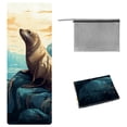 thumbnail image 1 of Sea Lion Hot Yoga Towel with Storage Bag, 72.8"x26.8", Suitable for Yoga, Pilates, Fitness, etc. - Yoga Blankets, Yoga Mat Towel, 1 of 6