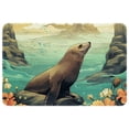 thumbnail image 1 of Sea Lion Non-Slip Polyester Door Rug, Machine Washable Door Carpet, Bath Rugs, 1 of 6