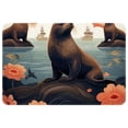 thumbnail image 1 of Sea Lion Non-Slip Polyester Door Rugs, Kitchen Rug, Chair Mat - Machine Washable Area Floor Carpet, 1 of 6