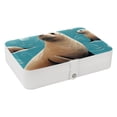 thumbnail image 1 of Sea Lion PU Leather Jewelry Box with Removable Compartment and Earring Holder, Portable Travel Organizer, 1 of 6